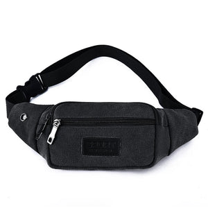 Canvas Waist Bag Unisex Functional Waist Bag Mobile Phone Bag Men Women Belt Ban