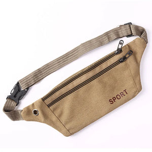 Canvas Waist Bag Unisex Phone Bag Convenient Fanny Pack Men