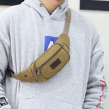Canvas Waist Bag Unisex Functional Waist Bag Mobile Phone Bag Men Women Belt Ban
