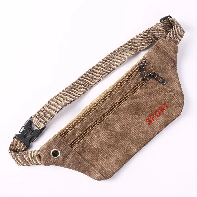 Canvas Waist Bag Unisex Phone Bag Convenient Fanny Pack Men