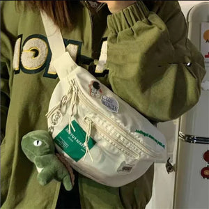 Canvas Waist Packs Chest Belt Bag Harajuku Youth Women Handbags Pouch
