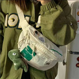 Canvas Waist Packs Chest Belt Bag Harajuku Youth Women Handbags Pouch