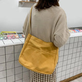 Casual Canvas Women Large Capacity Crossbody Bags Solid Ladies Shoulder Messenge