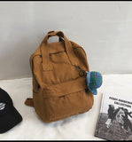Casual Canvas Women Backpack Big Capacity Preppy School Bags for Teen Girls