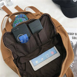 Casual Canvas Women Backpack Big Capacity Preppy School Bags for Teen Girls
