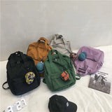 Casual Canvas Women Backpack Big Capacity Preppy School Bags for Teen Girls