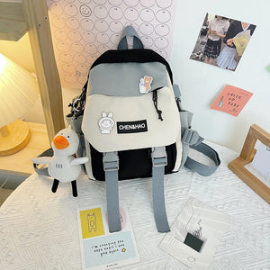 Casual Cartoon Printing Women Backpack Preppy Style Students Schoolbag