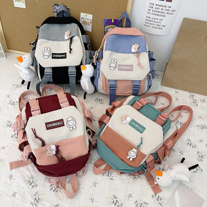 Casual Cartoon Printing Women Backpack Preppy Style Students Schoolbag