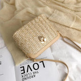 Rattan Straw Bucket Bag Women Summer Shoulder Beach Handbag