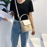 Straw Bucket Bag Women Summer Messenger Rattan Beach Travel Purse Shoulder