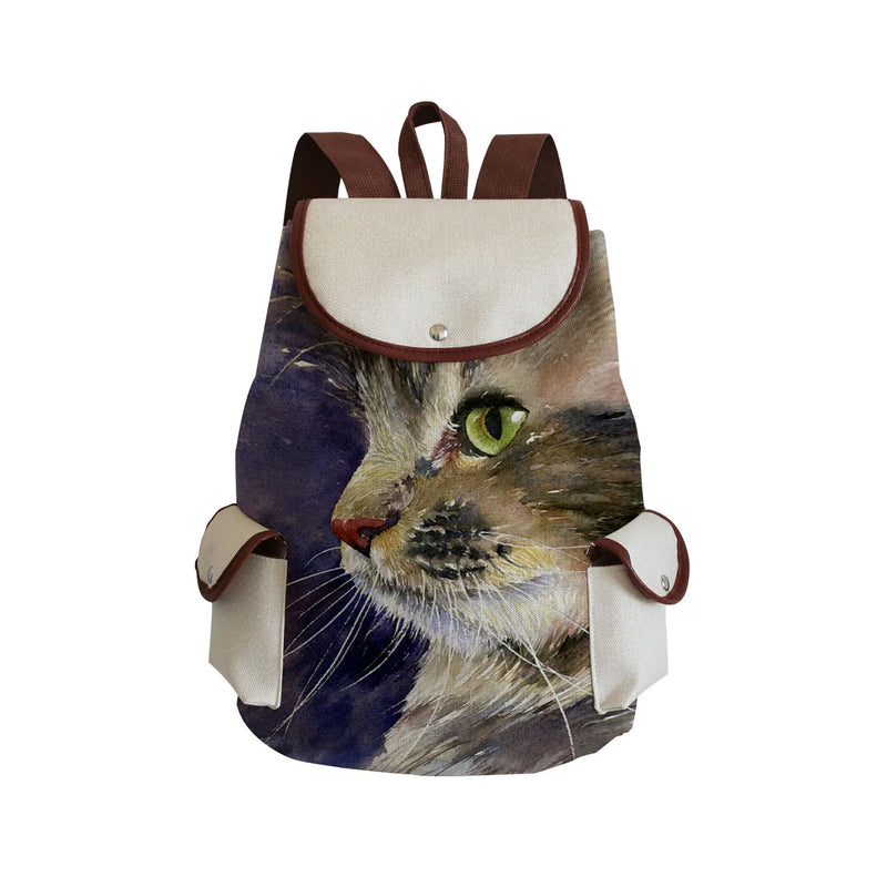 Oil Painting Cat Girls Backpack