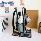 Rainbow Clear Lucency Backpack Transparent PVC Bookbag