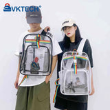 Rainbow Clear Lucency Backpack Transparent PVC Bookbag