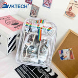 Rainbow Clear Lucency Backpack Transparent PVC Bookbag