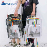 Rainbow Clear Lucency Backpack Transparent PVC Bookbag