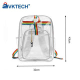 Rainbow Clear Lucency Backpack Transparent PVC Bookbag