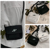 Celestial Print Canvas Messenger Bag Small Shoulder Bag for Women