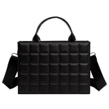 Plaid Leather Ladies Handbags High Shoulder Crossbody Bags