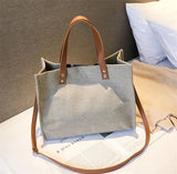 Casual Stripe Shoulder Bag Women Canvas Crossbody Travel Bags