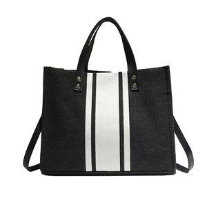 Casual Stripe Shoulder Bag Women Canvas Crossbody Travel Bags