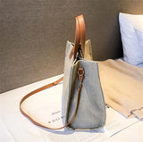 Casual Stripe Shoulder Bag Women Canvas Crossbody Travel Bags