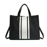 Casual Stripe Shoulder Bag Women Canvas Crossbody Travel Bags