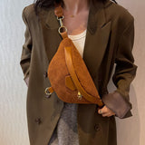Casual Corduroy Waist Bag Ladies Canvas Fanny Pack Travel Money Phone Chest Bana