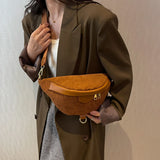 Casual Corduroy Waist Bag Ladies Canvas Fanny Pack Travel Money Phone Chest Bana