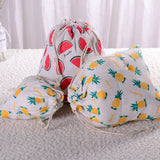 Cotton Fruit Pattern Drawstring Bag Makeup Organizer