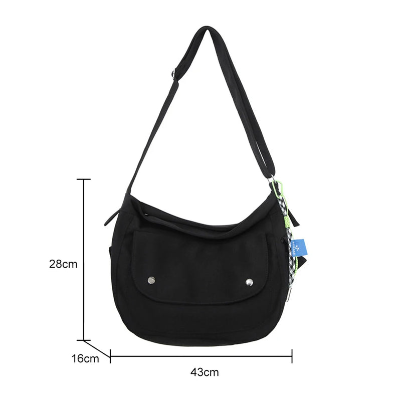 Casual Couple Phone Pouch Nylon Messenger Bag with Pendant