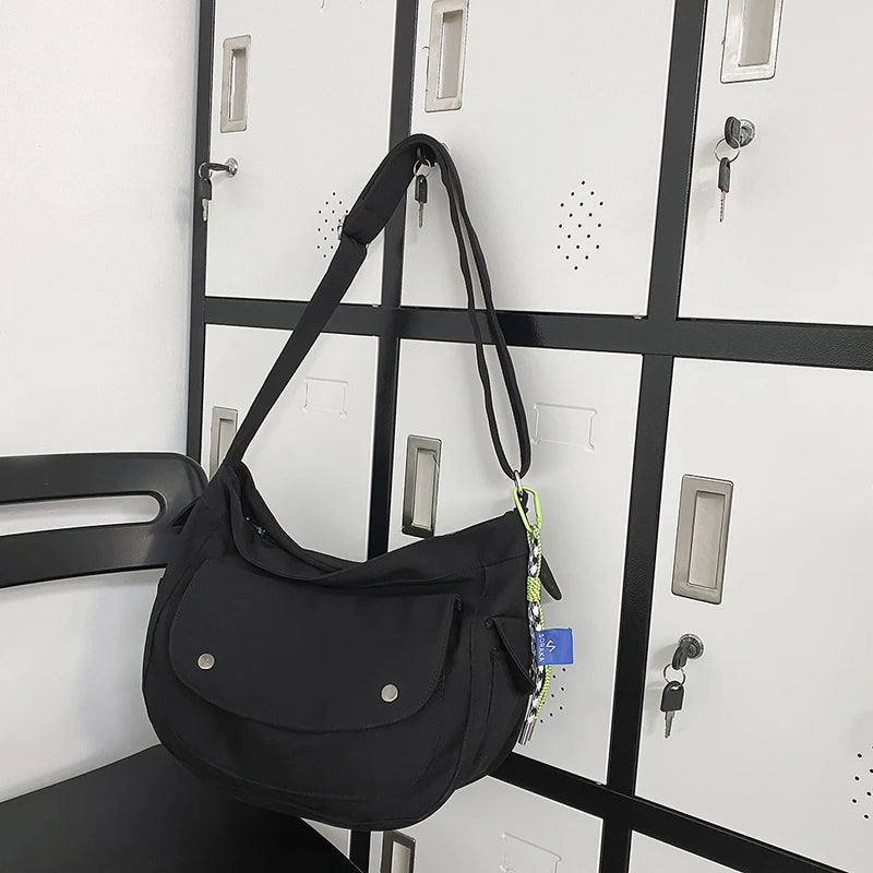 Casual Couple School Bag Large Capacity Japanese with Pendant