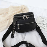Casual Shoulder Bag PU Leather Solid Handbag for Women
