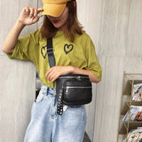 Casual Shoulder Bag PU Leather Solid Handbag for Women