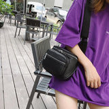Casual Shoulder Bag PU Leather Solid Handbag for Women