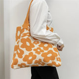 Casual Crochet Bags Satchel Bag Flowers Shoulder Bags Knitted Women's Handbags