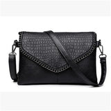 Stone Print Crossbody Bag PU Leather Shoulder Messenger Chain Envelope Clutch