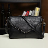 Stone Print Crossbody Bag PU Leather Shoulder Messenger Chain Envelope Clutch