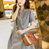 Casual Crossbody Bag For Women Striped Shoulder Bag PU Leather Handbag