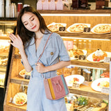 Casual Crossbody Bag For Women Striped Shoulder Bag PU Leather Handbag