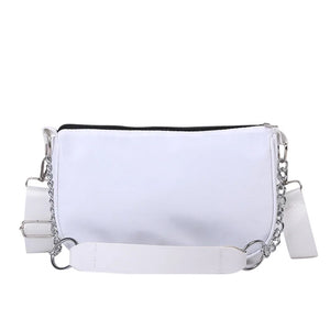 Casual Crossbody Bag for Women Metal Chain Handbag Nylon Shoulder Bags