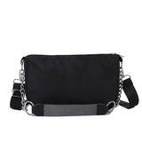 Casual Crossbody Bag for Women Metal Chain Handbag Nylon Shoulder Bags