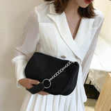 Casual Crossbody Bag for Women Metal Chain Handbag Nylon Shoulder Bags