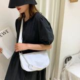 Casual Crossbody Bag for Women Metal Chain Handbag Nylon Shoulder Bags