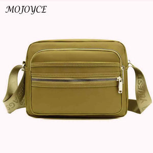 Casual Crossbody Bags Waterproof Nylon Shoulder Bag Zipper Pocket Messenger Bags