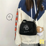 Canvas Envelope Crossbody Bag Cartoon Sweet Student Shoulder Bag
