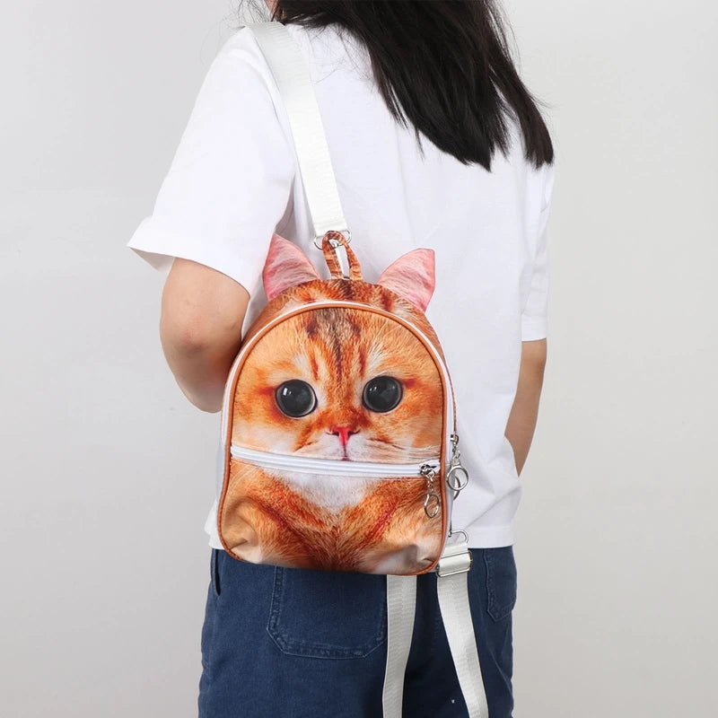 3D Animal Print Backpack Rucksack Shoulder Bag All-match Schoolbag Gift