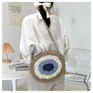 Straw Weaving Shoulder Crossbody Bag for Women Beach Basket Bags