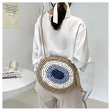 Straw Weaving Shoulder Crossbody Bag for Women Beach Basket Bags