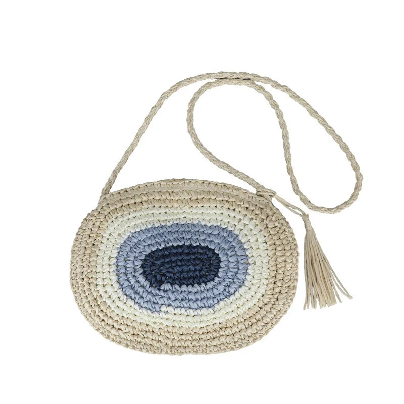 Straw Weaving Shoulder Crossbody Bag for Women Beach Basket Bags