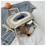 Straw Weaving Shoulder Crossbody Bag for Women Beach Basket Bags
